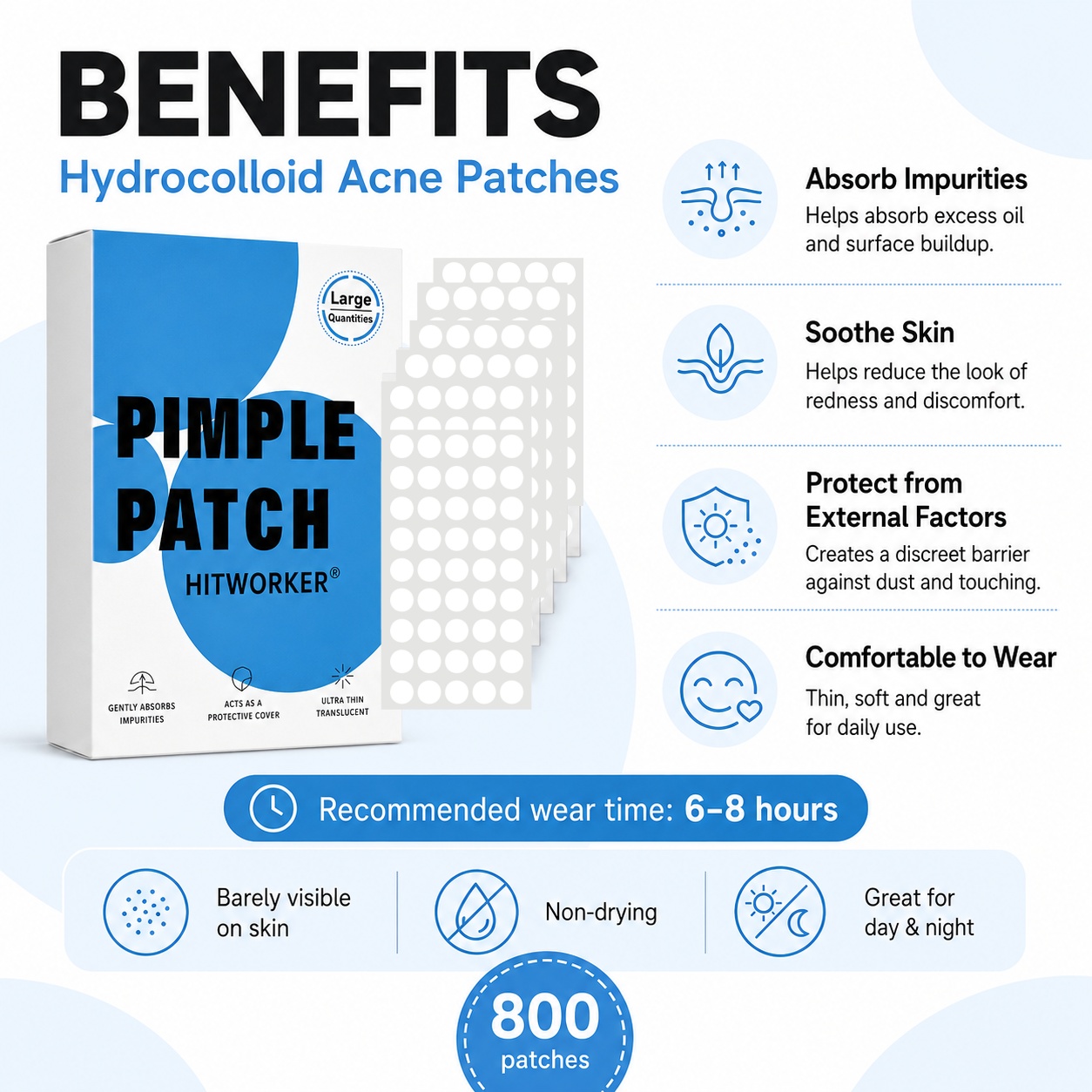 800Pcs Hydrocolloid Acne Pimpl - Face Oil review and price